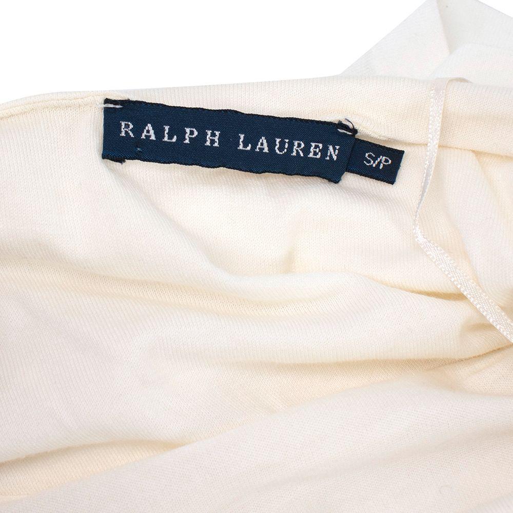 Ralph Lauren Blue Label Ivory Cotton-blend Halterneck Top