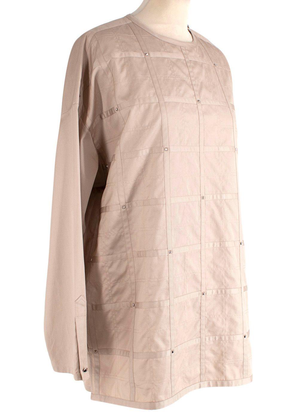 Hermes Beige Studded Cotton Tunic