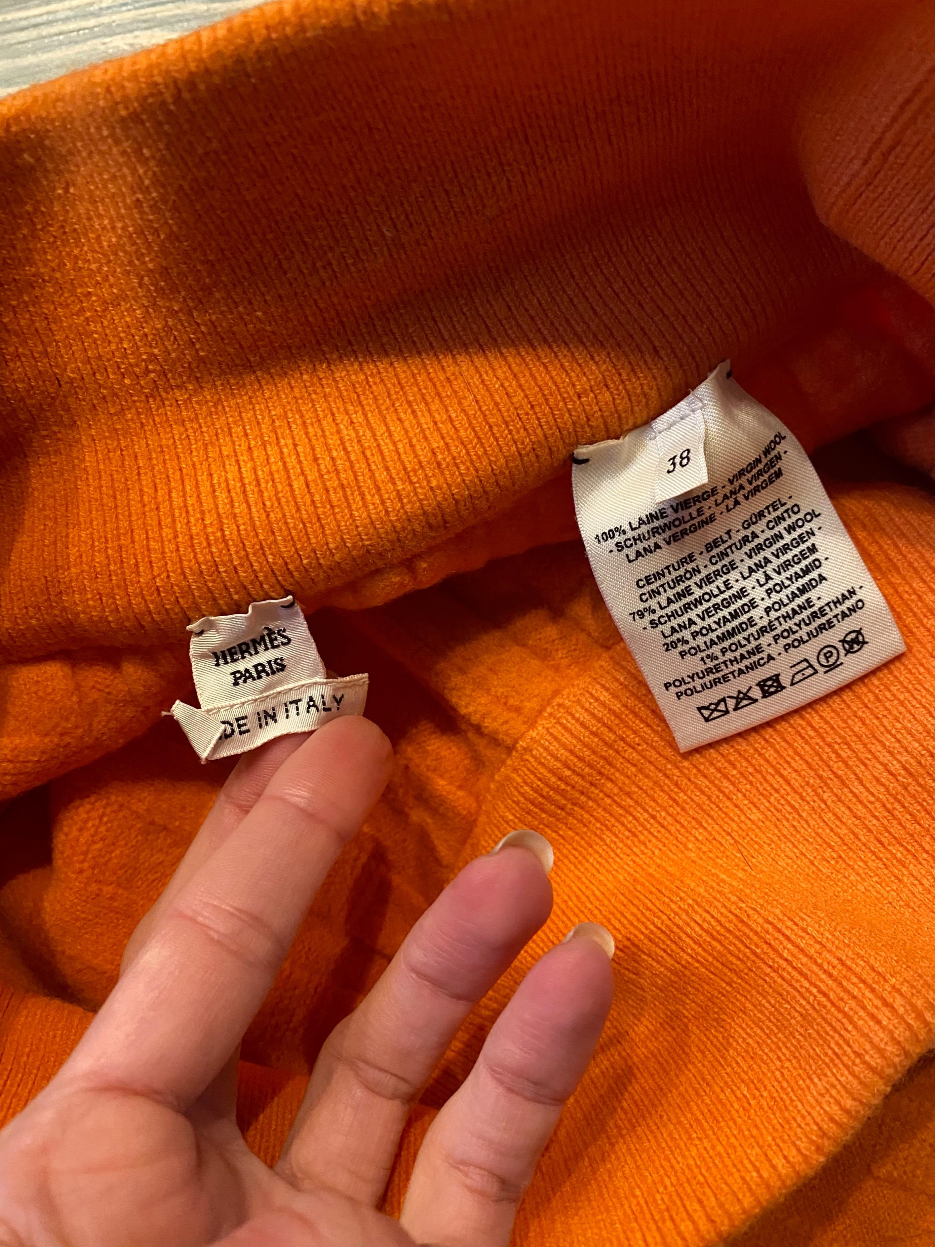 Hermes Orange H Cashmere Two Piece Suit