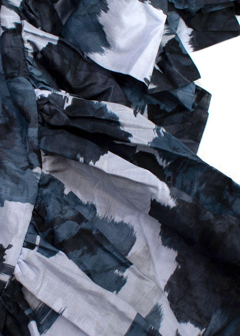 Alexandre Vauthier Asymmetric gathered printed cotton-gauze wrap dress