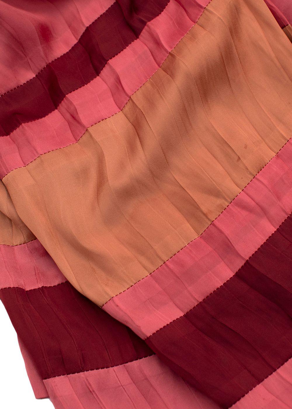 Ulla Johnson Pink Pleated Striped Dress