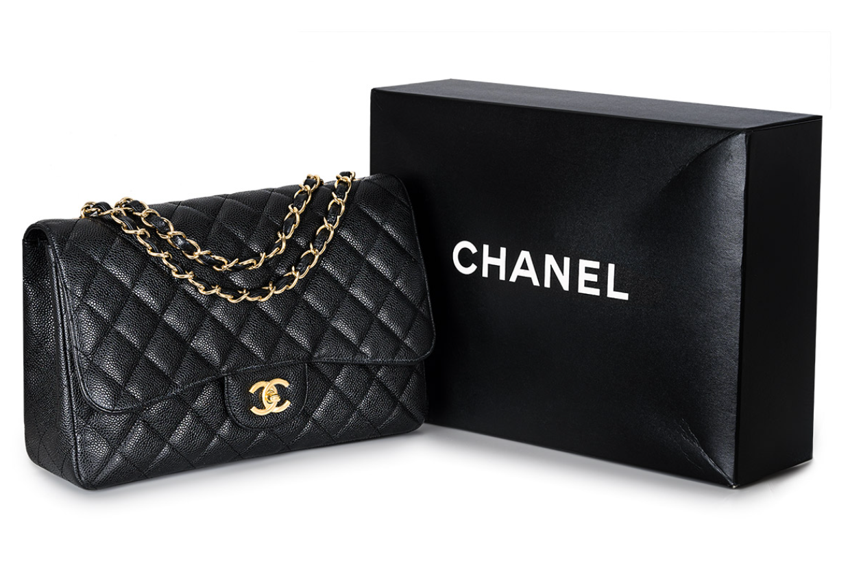 Chanel Black Caviar Jumbo Classic Single Flap Bag