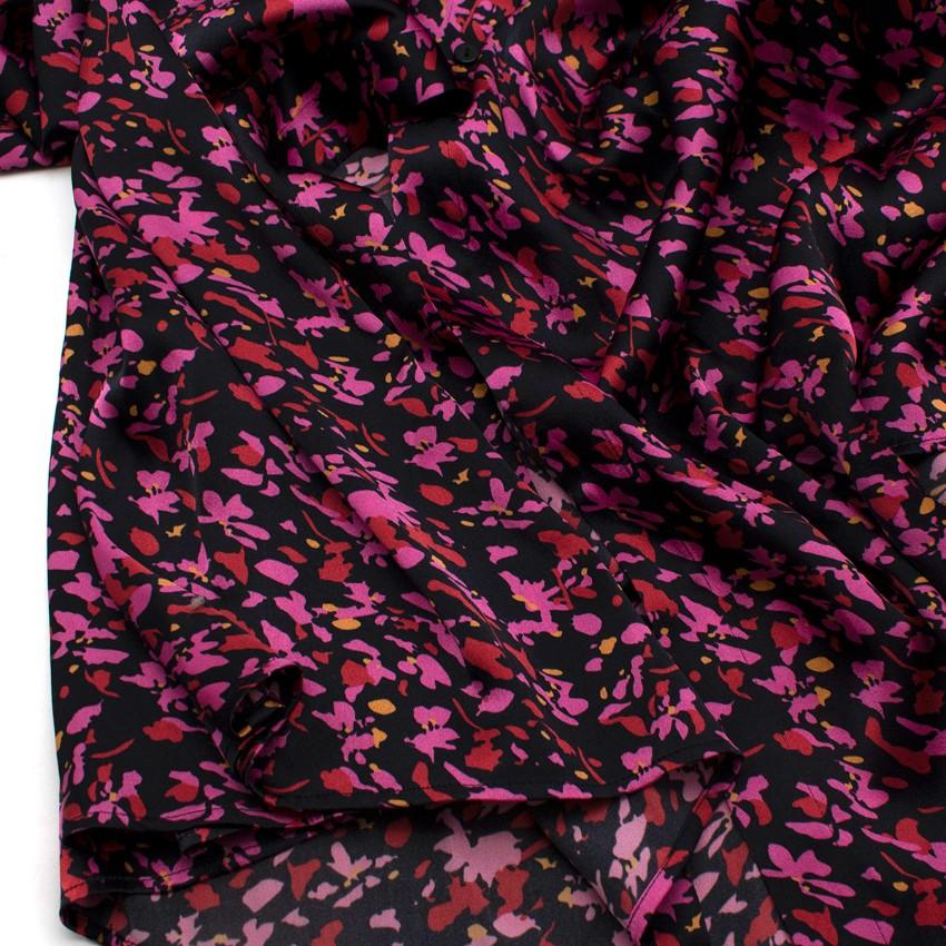 WtR Black Satin Ditzy Floral Maxi Dress