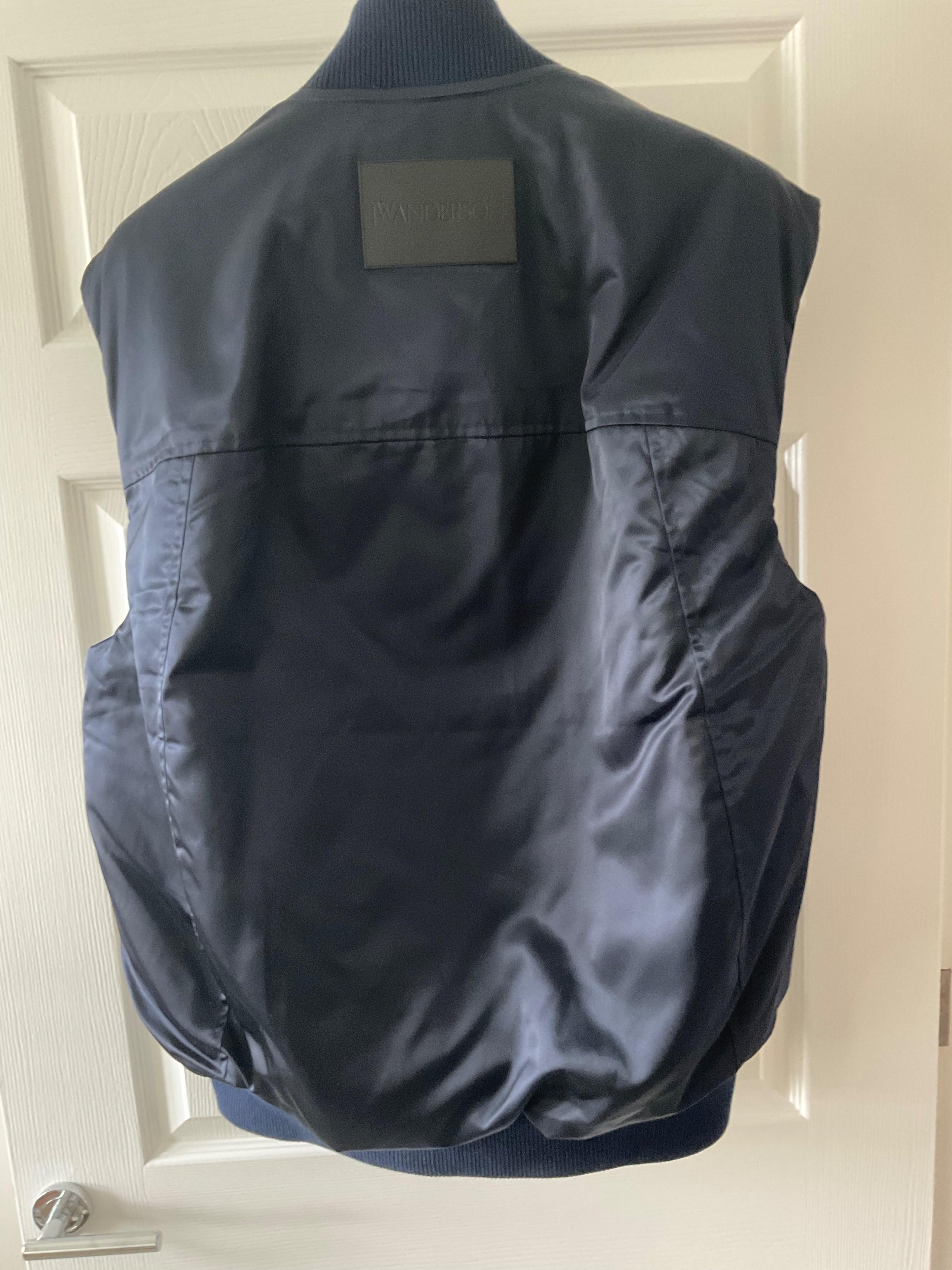 JW Anderson Marine Blue Bomber Gilet Jacket