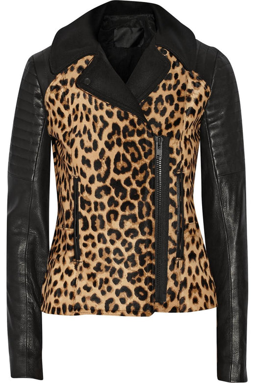 A.L.C. Lee Leopard Print Leather Jacket