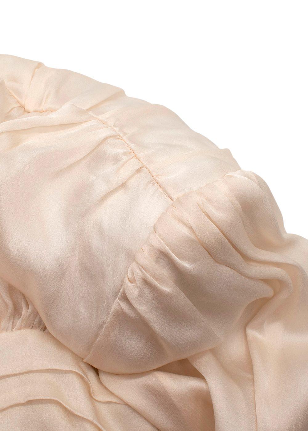 Magda Butrym Cream Rose Detail Silk Mini Dress