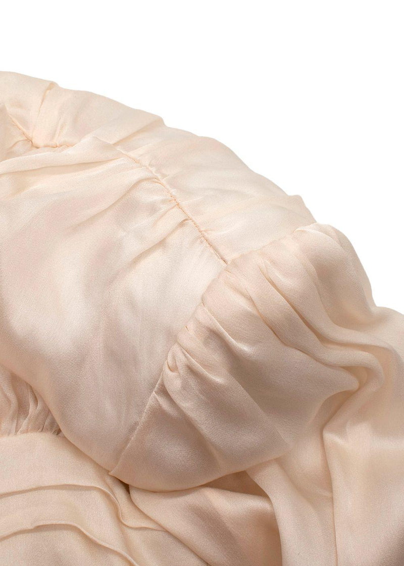 Magda Butrym Cream Rose Detail Silk Mini Dress