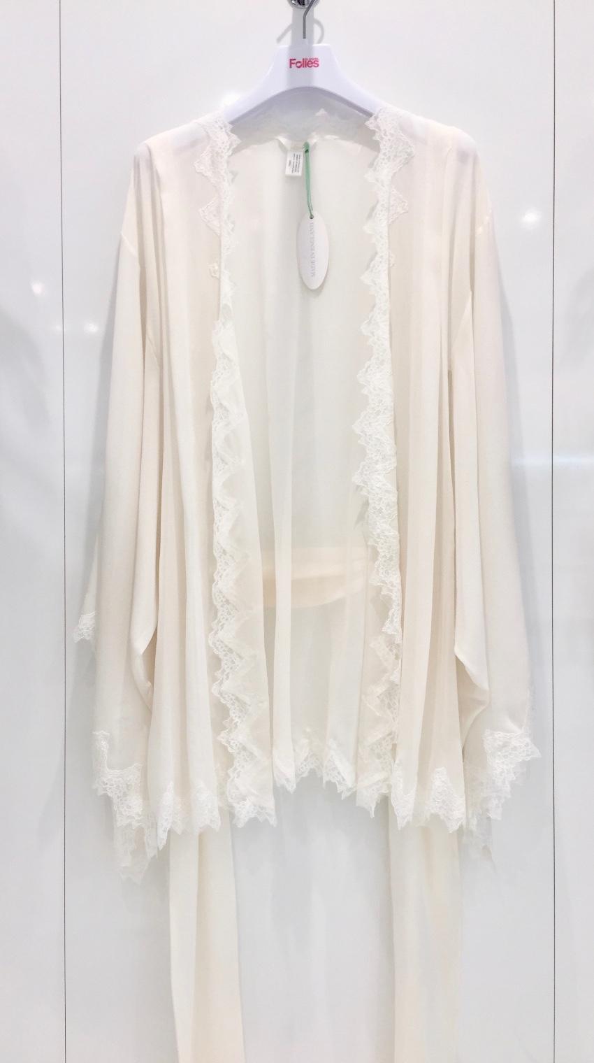 Lucile Couture Ivory Pure Silk & Leavers Lace Bridal Robe