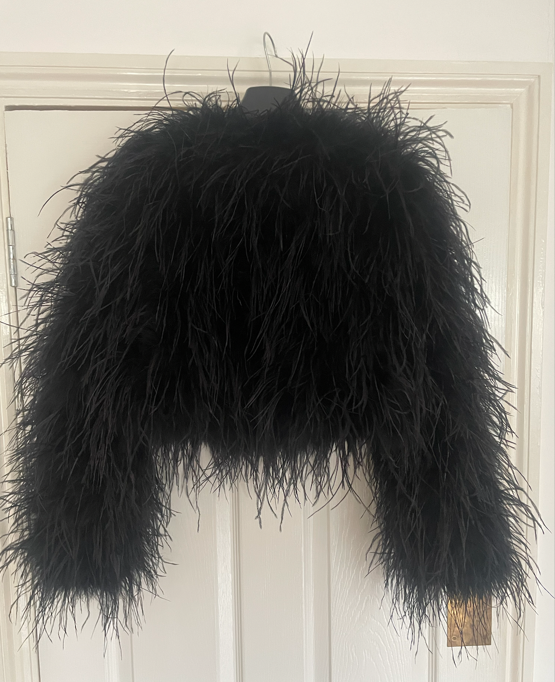 black marabou Madonna jacket