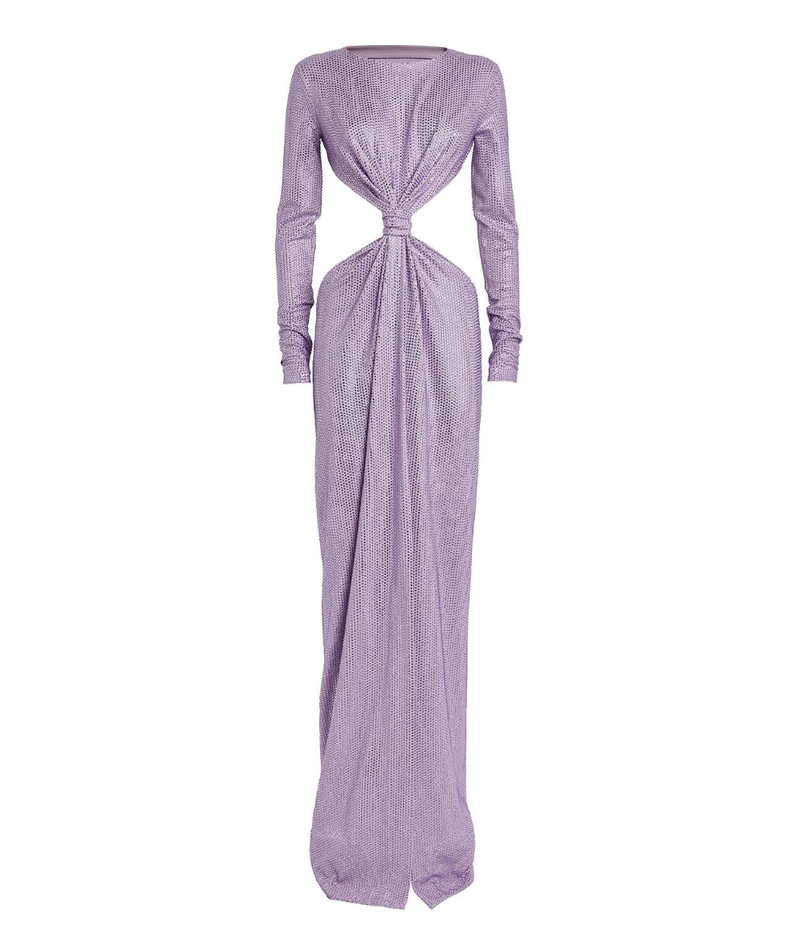Area Crystal-Embellished Cutout Jersey Gown