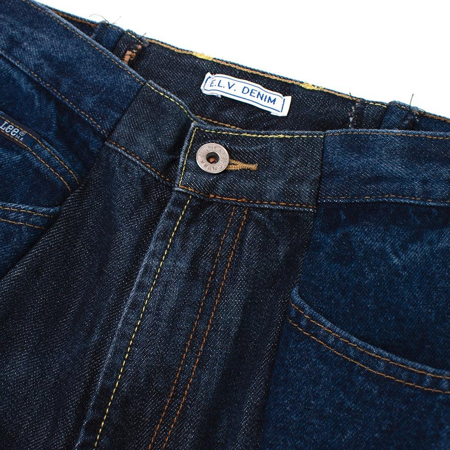 ELV Denim Distressed Two-tone Jeans