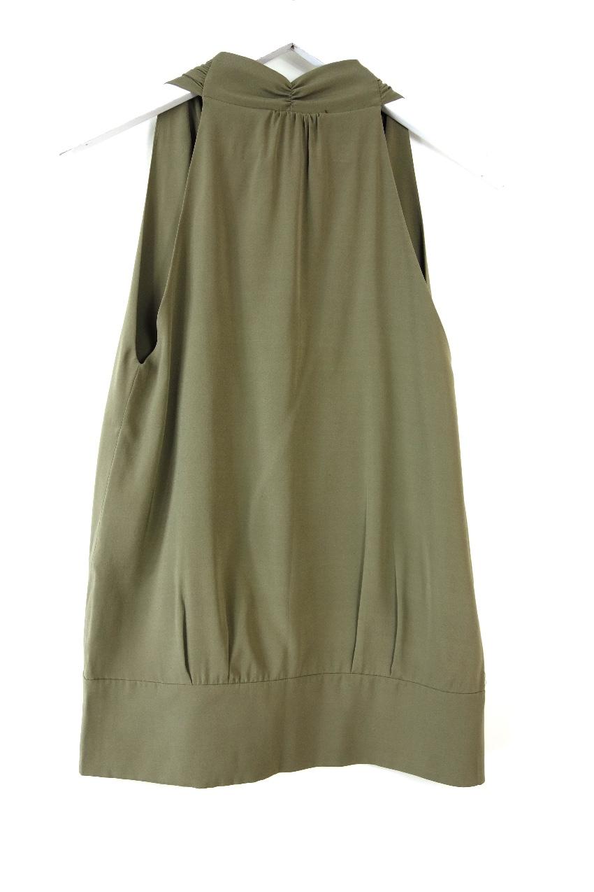 Ramy Brook Green Sleeveless Silk Wrap Style Top