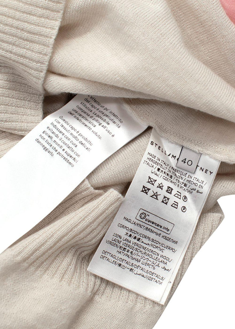 Stella McCartney Beige Contrast Sleeve Wool Sweater