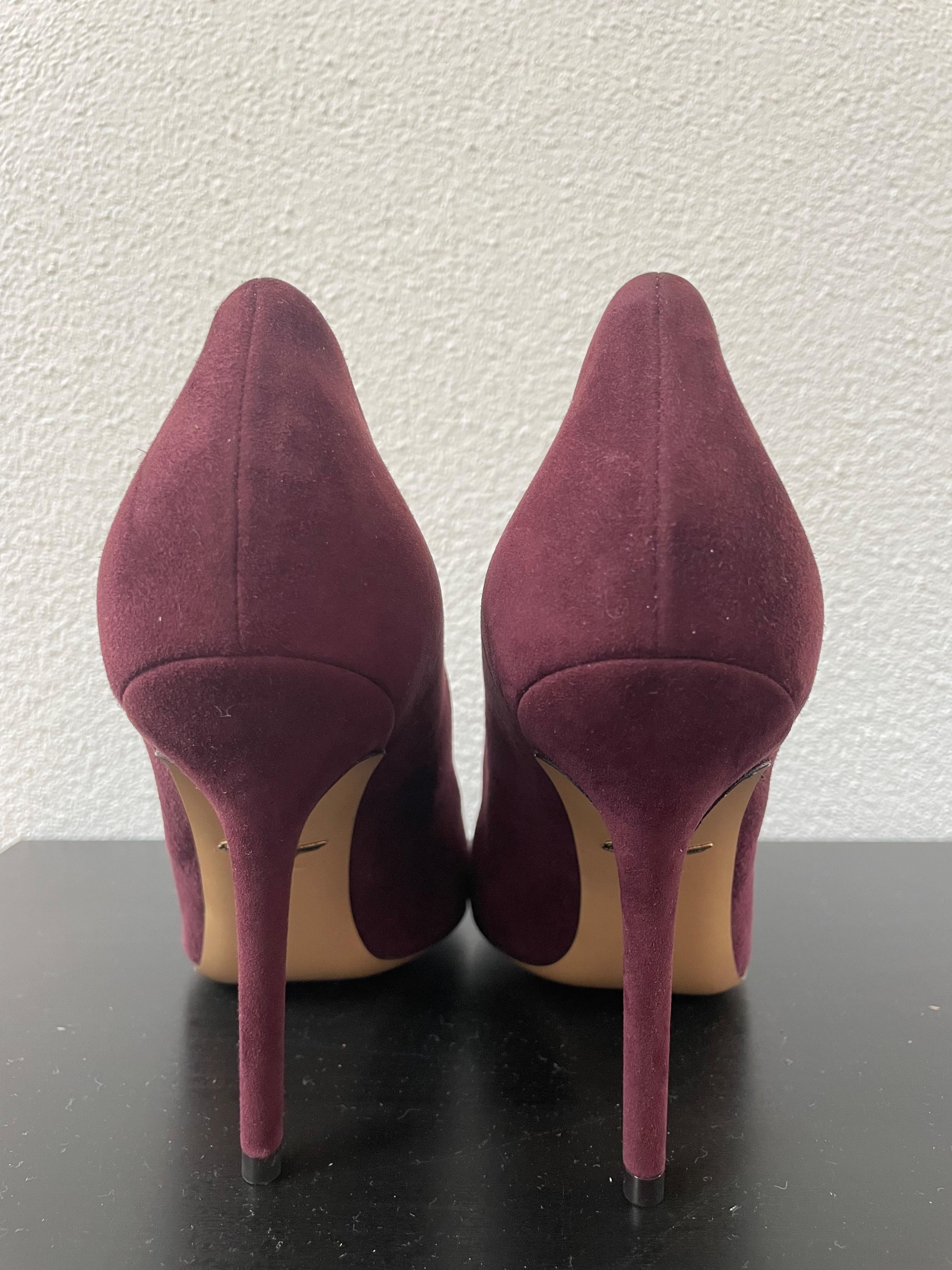 Ferragamo Burgundy Suede Pumps