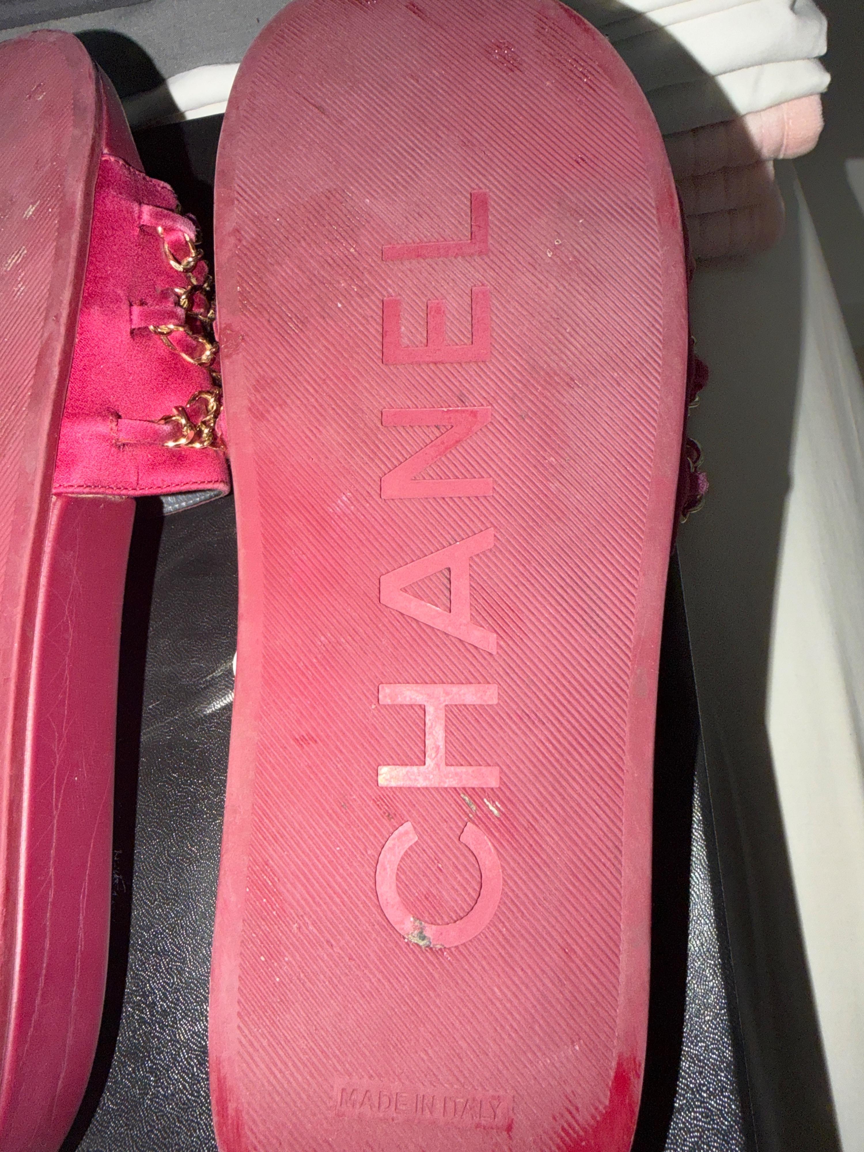 Chanel Chain Embellished Slides