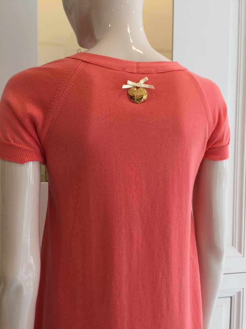 Blumarine Orange Short Sleeve Knit Cardigan