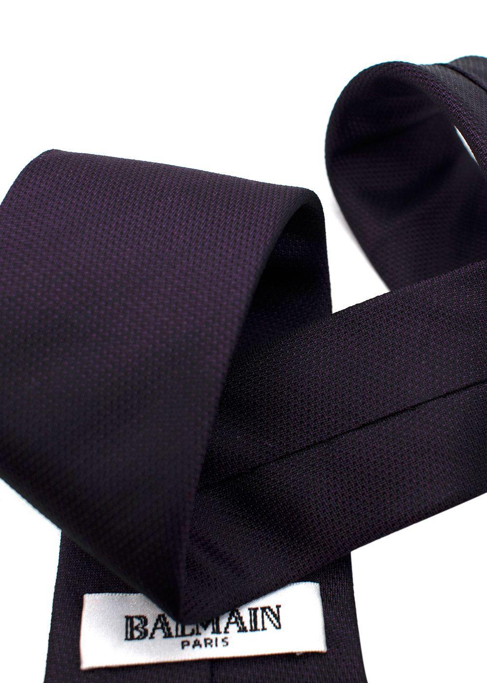 Balmain Dark Purple Silk Tie