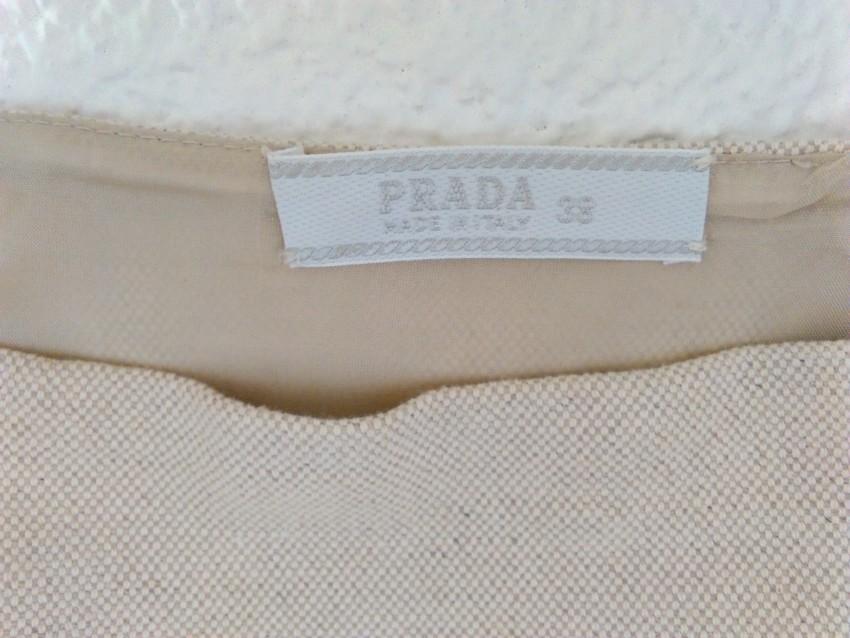 Prada linen and cotton-blend pencil skirt