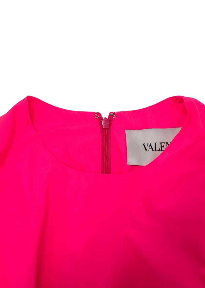 Valentino Neon Pink Satin Mini Dress