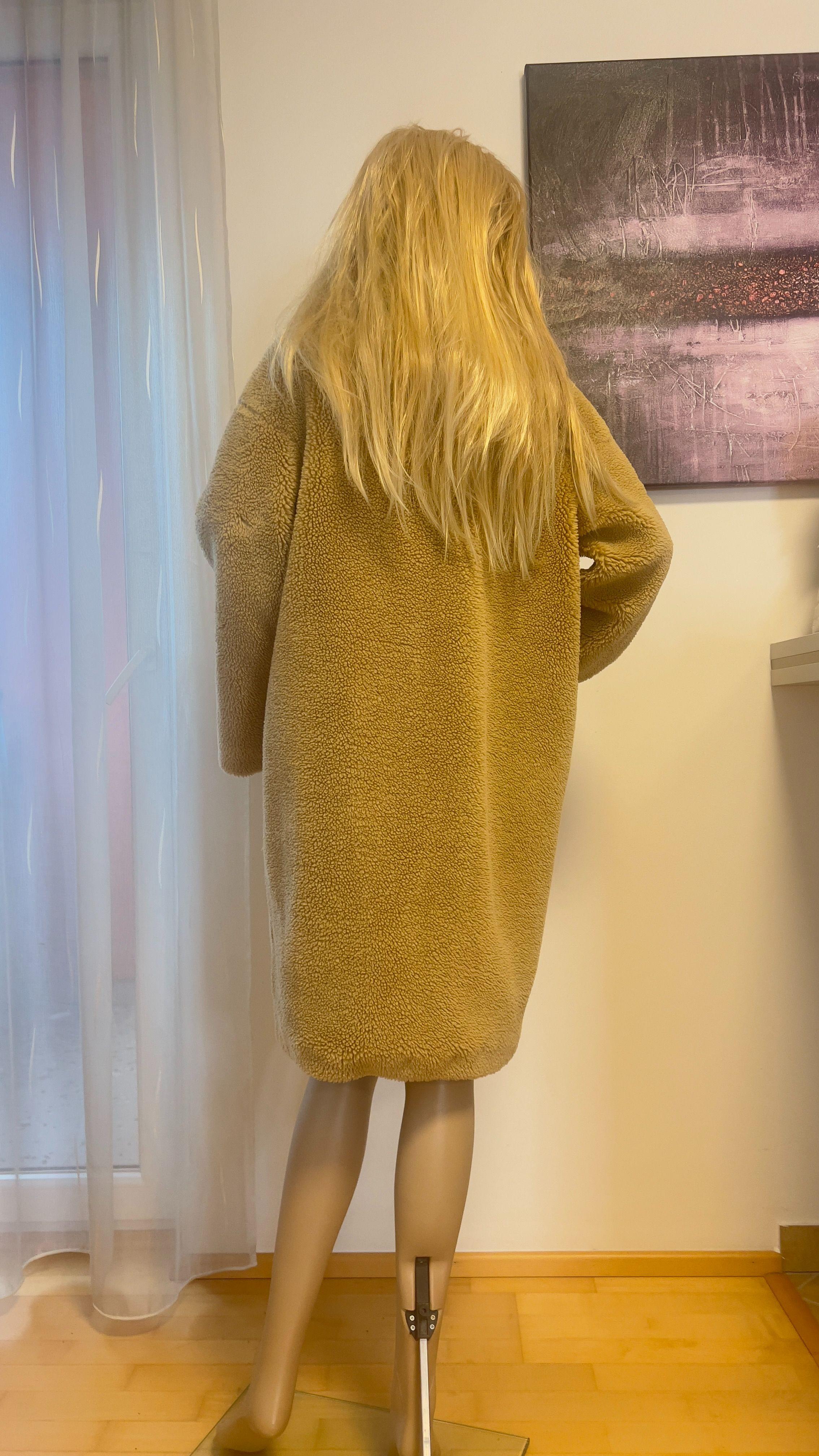 Stand Studio Camel Faux Fur Coat
