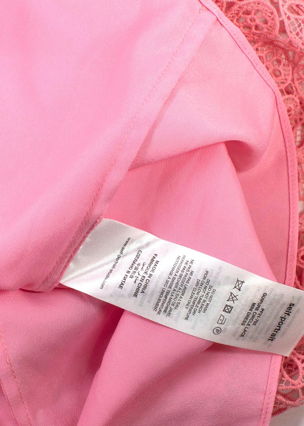 Self Portrait Kids  Pink Guipure  Lace Dress