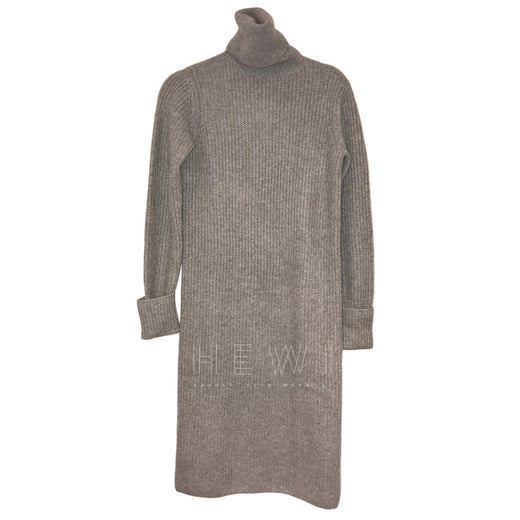Loro Piana Baby Cashmere Grey Knit Roll Neck Dress