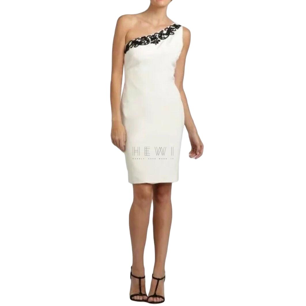 Marchesa Notte Ivory Silk One Shoulder Dress