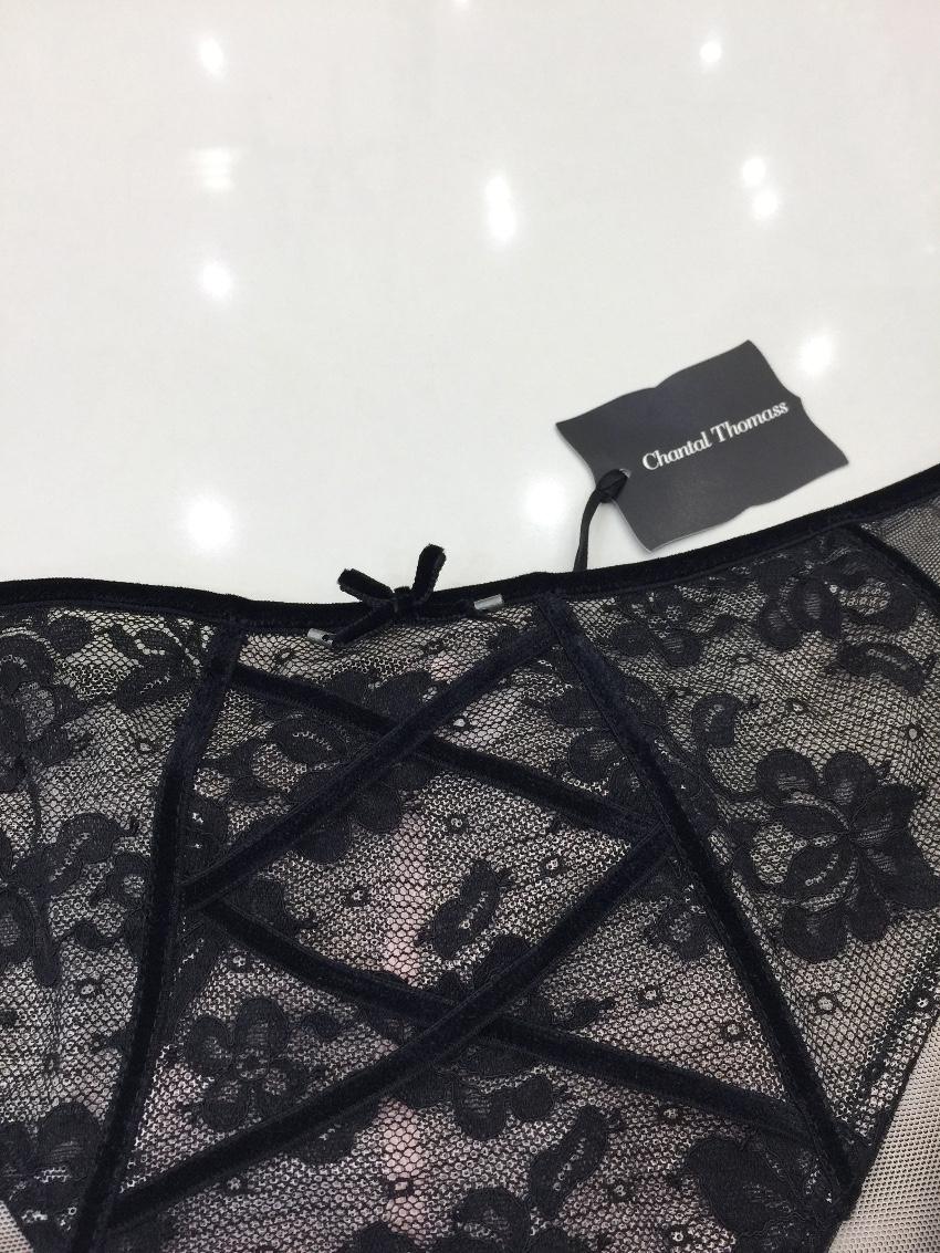 Chantal Thomass Paris Couture Leavers Lace & Velvet Bra & Brief Set
