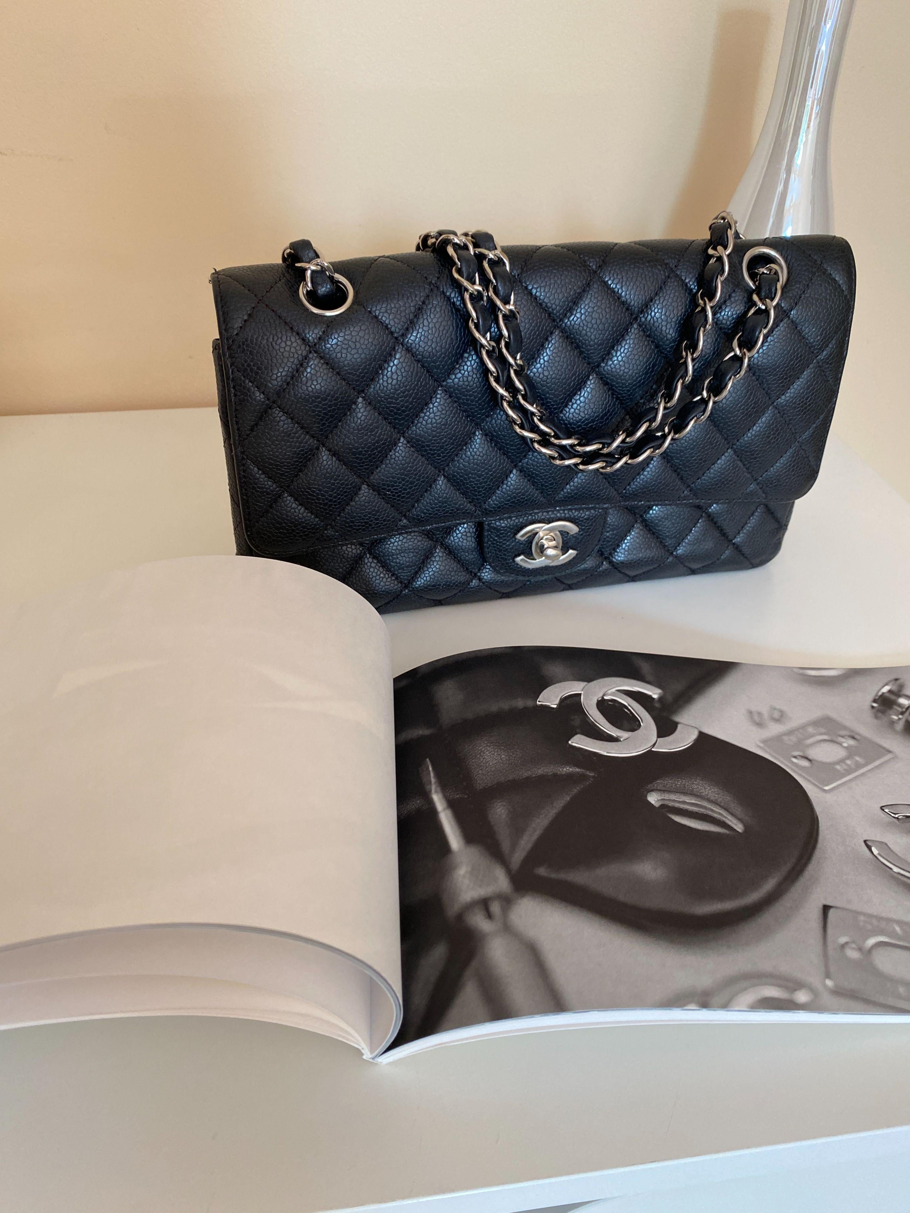 Chanel Medium Black Classic Caviar Double Flap Bag