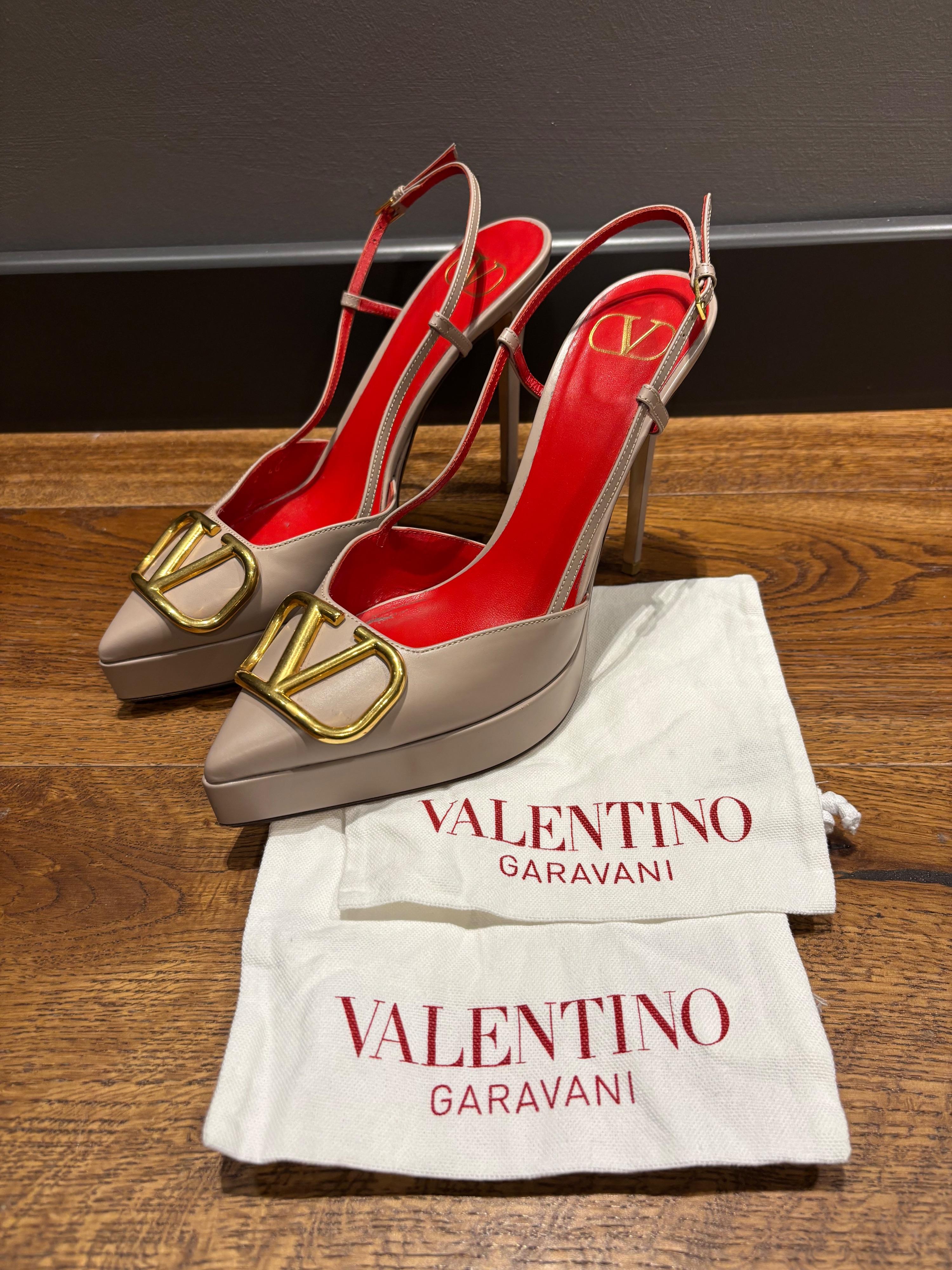 Valentino Nude Slingback Sandals
