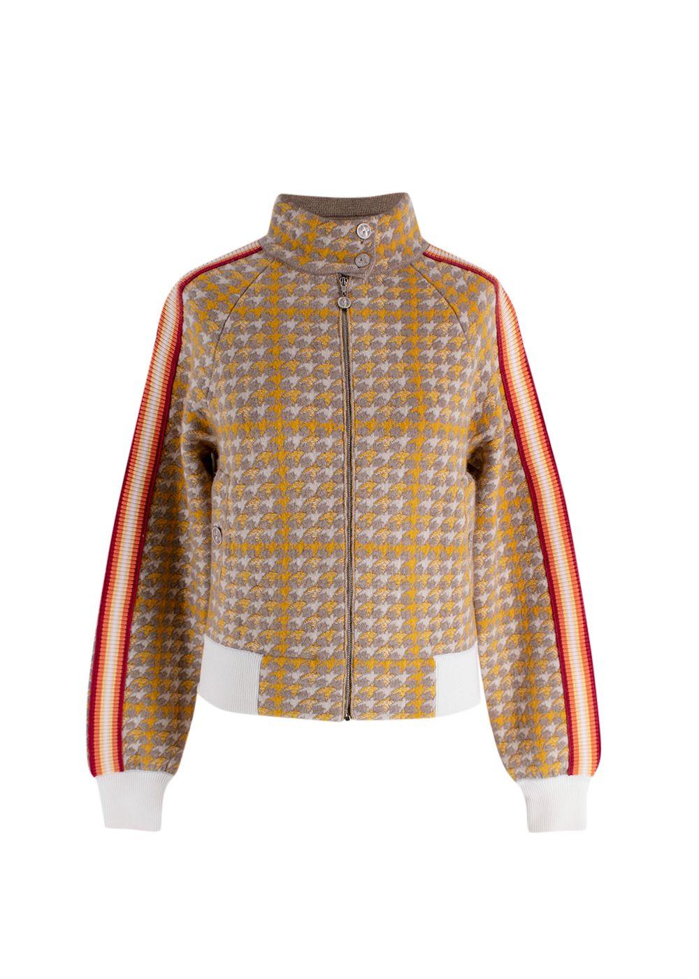 Barrie Yellow Houndstooth Cashmere Blend Jacket and Skirt Suit
