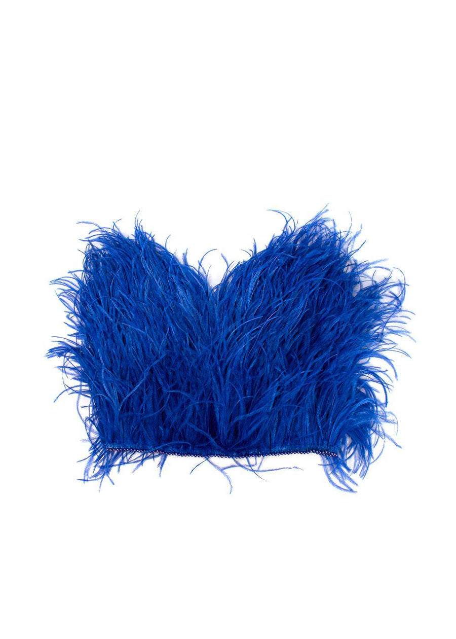 The Attico Electric Blue Feather Tube Top