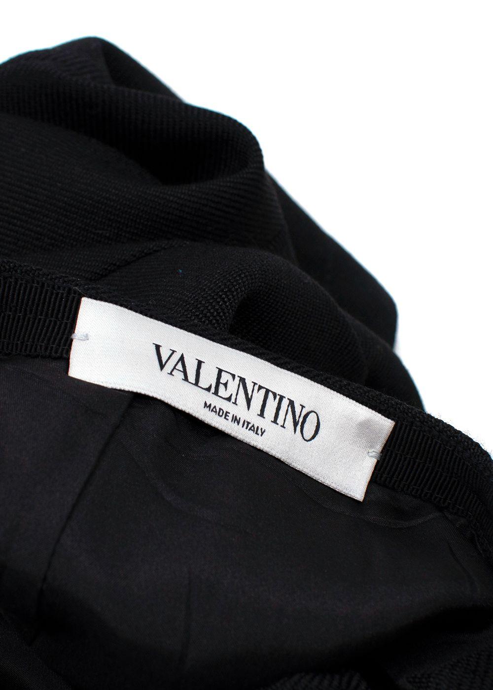Valentino Beaded HeartBlack Wool  Flared Skort