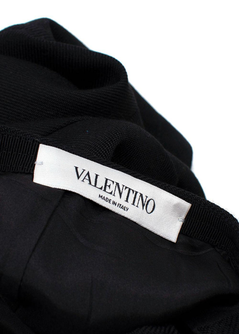 Valentino Beaded HeartBlack Wool  Flared Skort