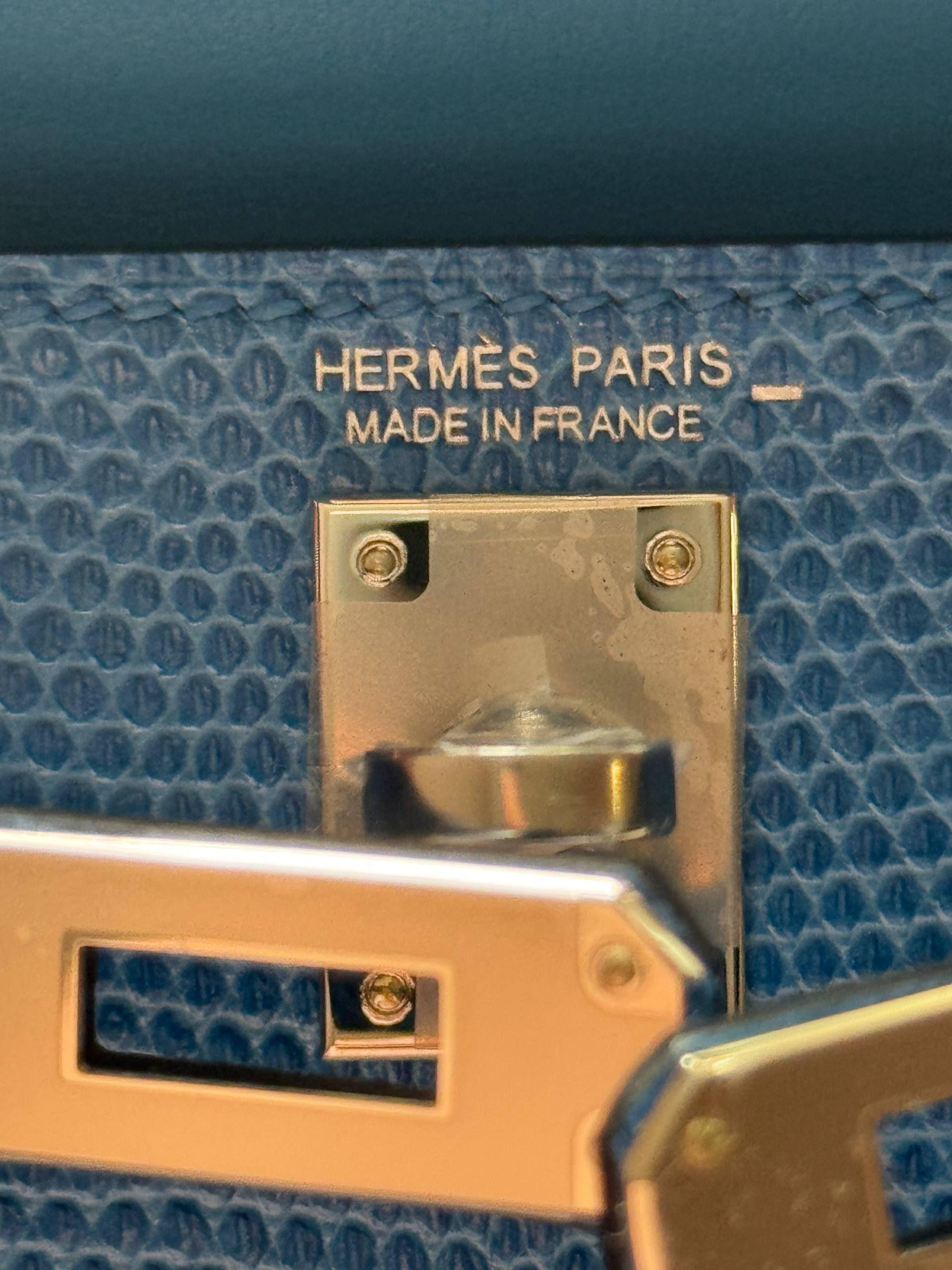 Hermes Rare Bleu Sapphire Mini Kelly II - Full set with receipt No CITES