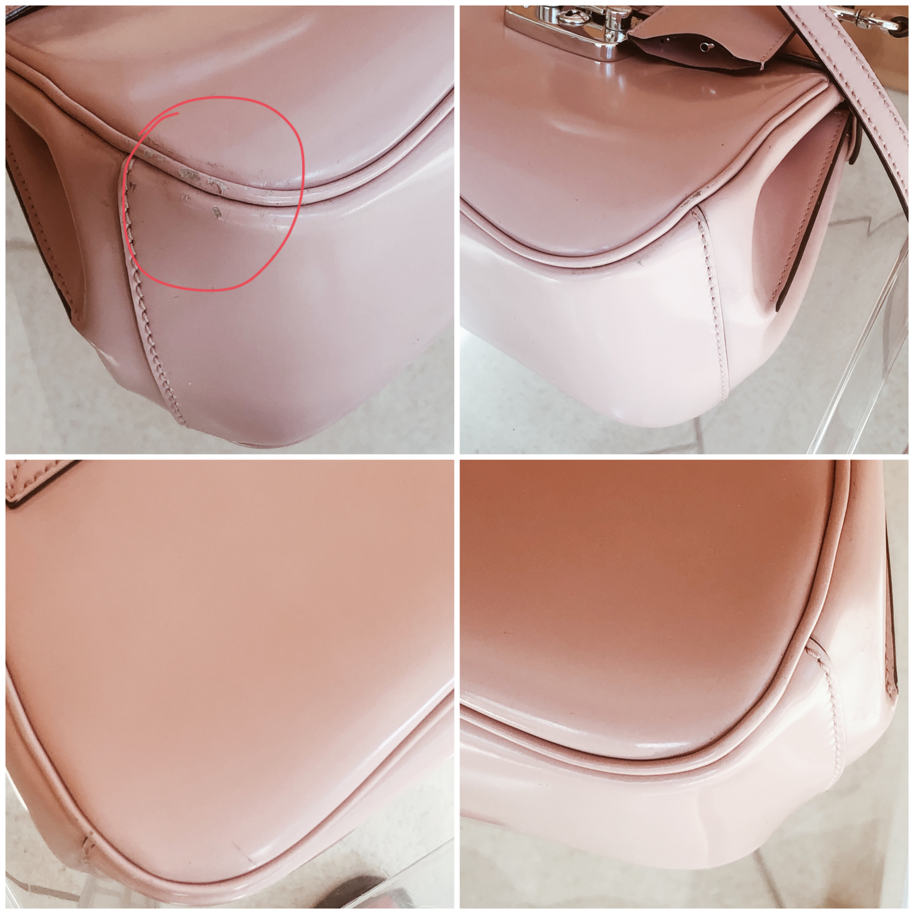 Gucci Pale Pink Lady Lock Bamboo Top Handle Bag