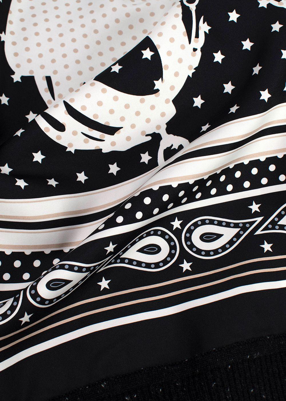 Hermes Black "Brides de Gala" Twillaine Short Sleeve Jumper