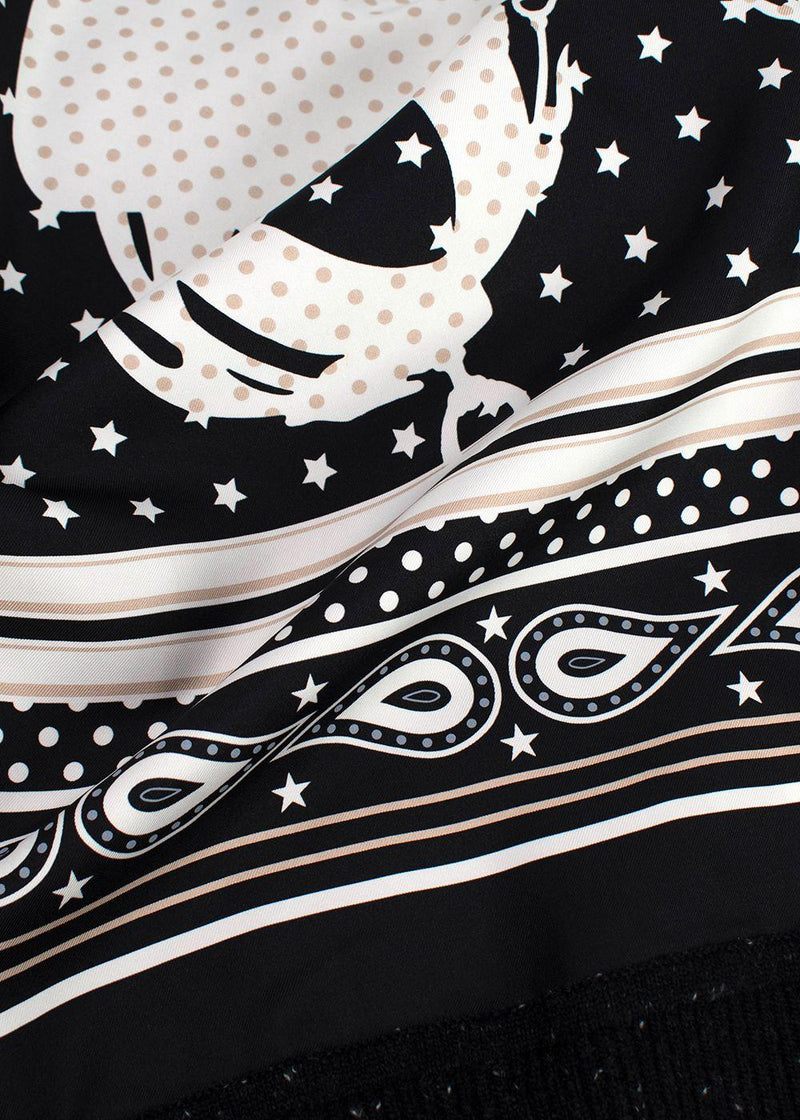 Hermes Black "Brides de Gala" Twillaine Short Sleeve Jumper