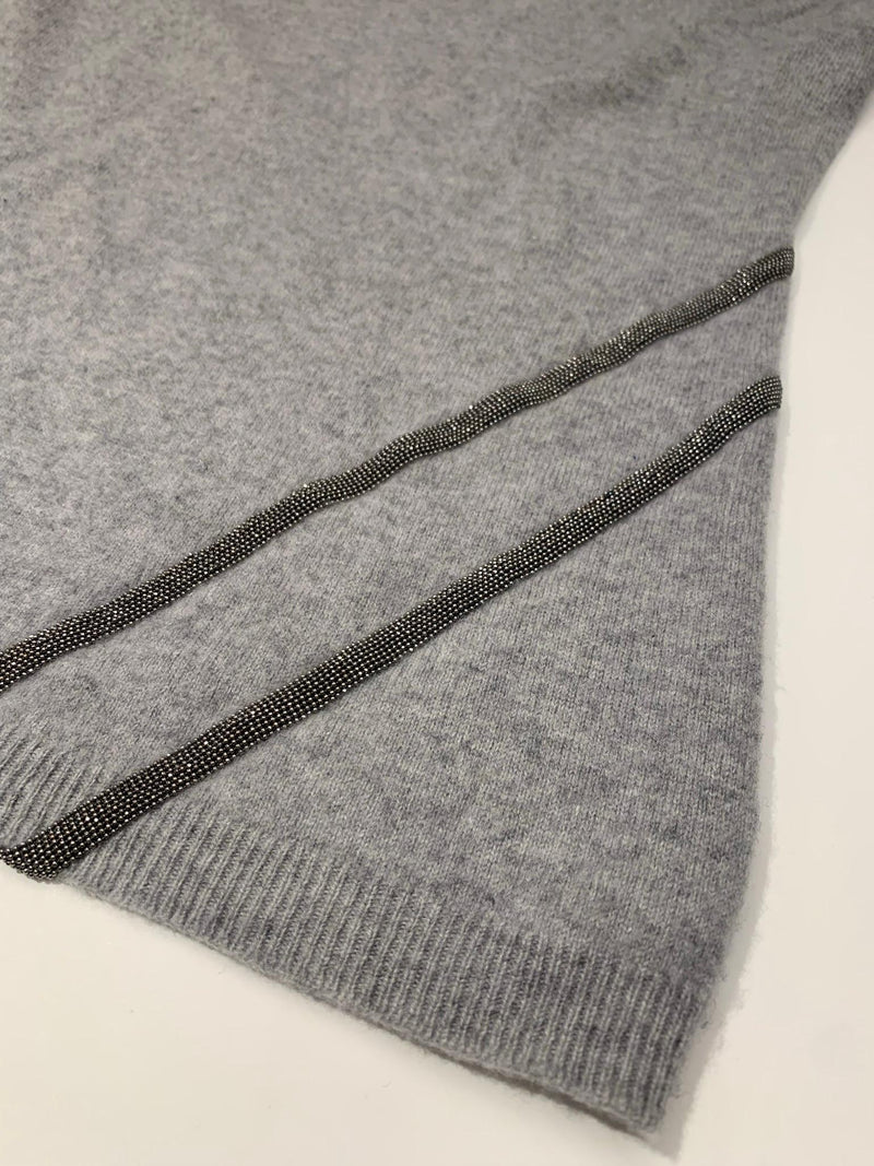 Grey Embellished Cashmere Blend Jumper