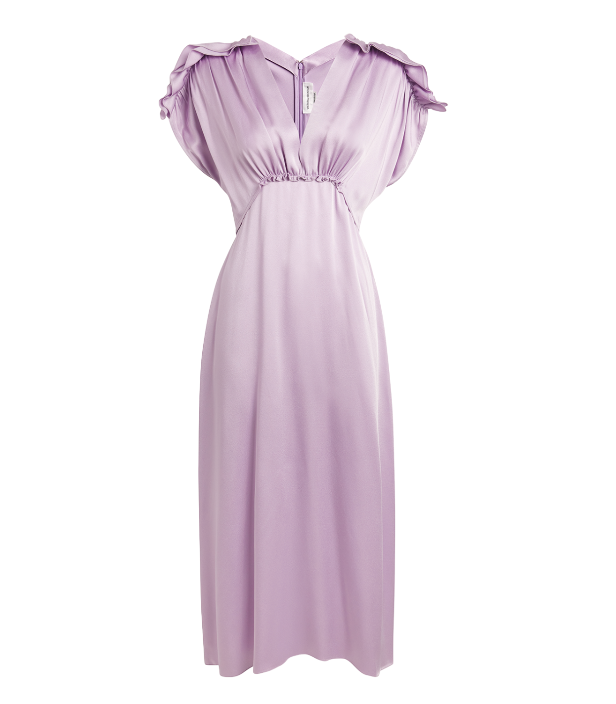 Victoria Beckham Ruffled Satin-Crepe Midi Dress
