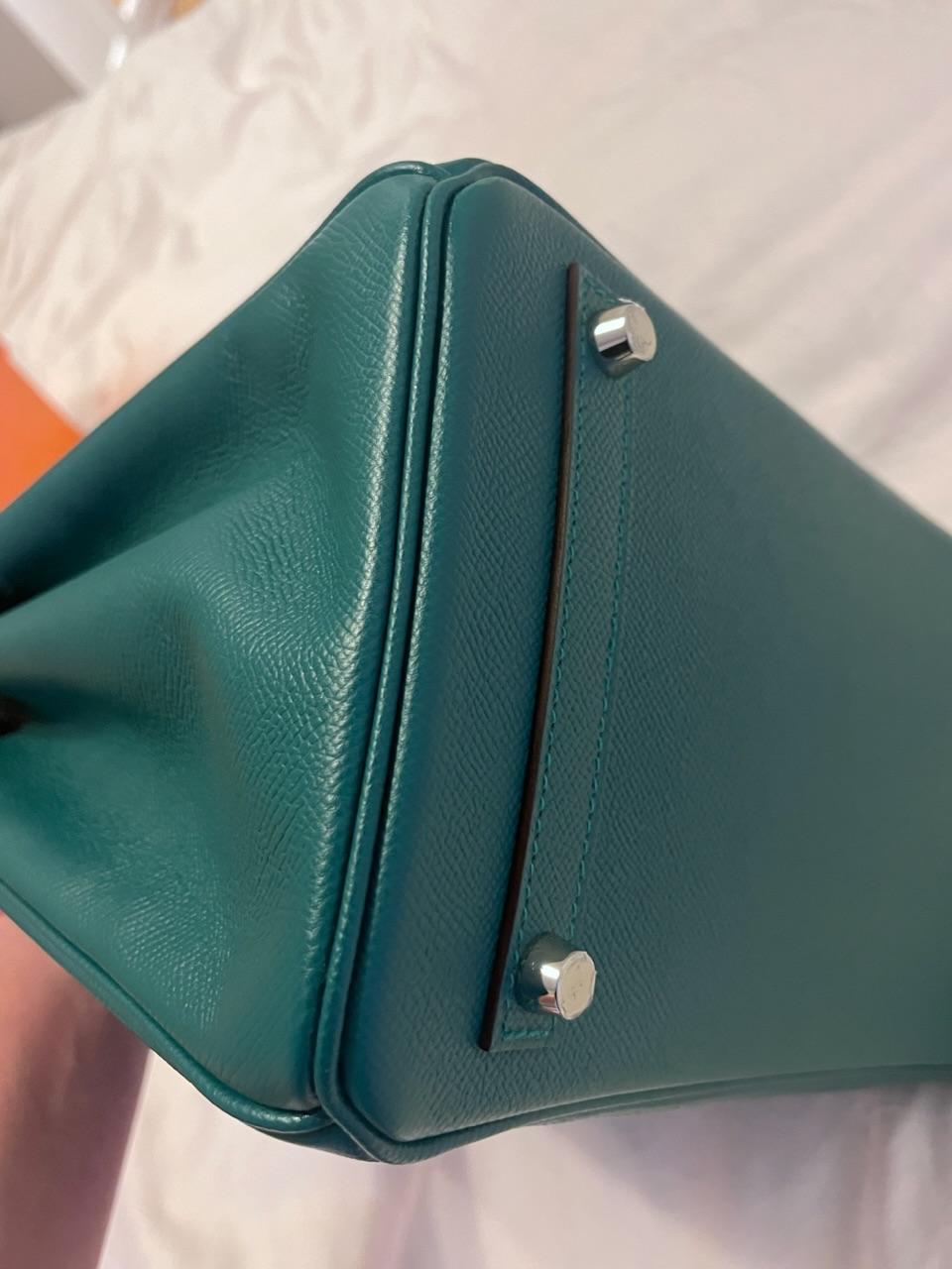 Hermes HSS  Birkin 30 in Malachite and Anenmone Epsom Leather with Brushed Palladium Hardware