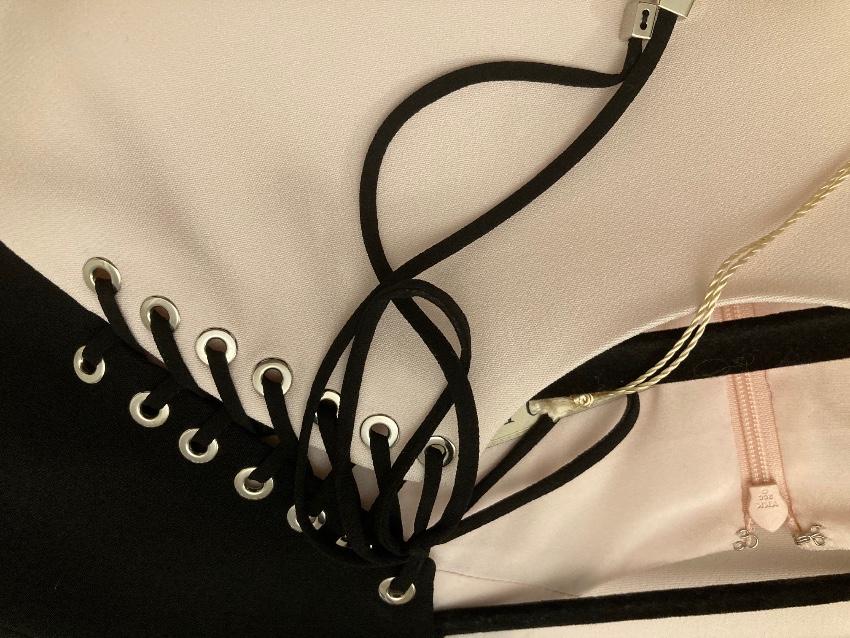 Emilio Pucci Lace-Up Shoulder Two Tone Dress