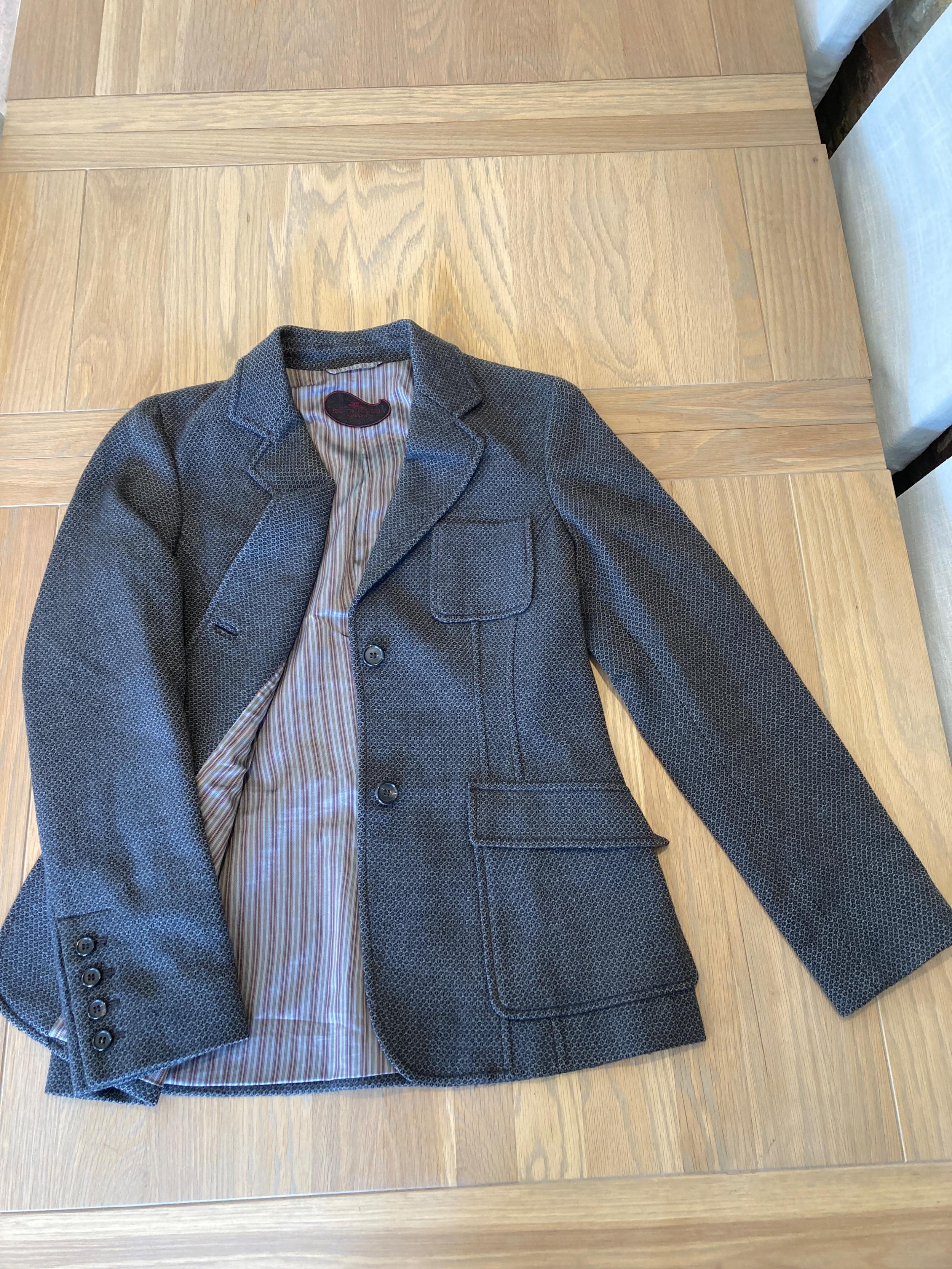 Brown Single Breasted Wool Blazer Jacket