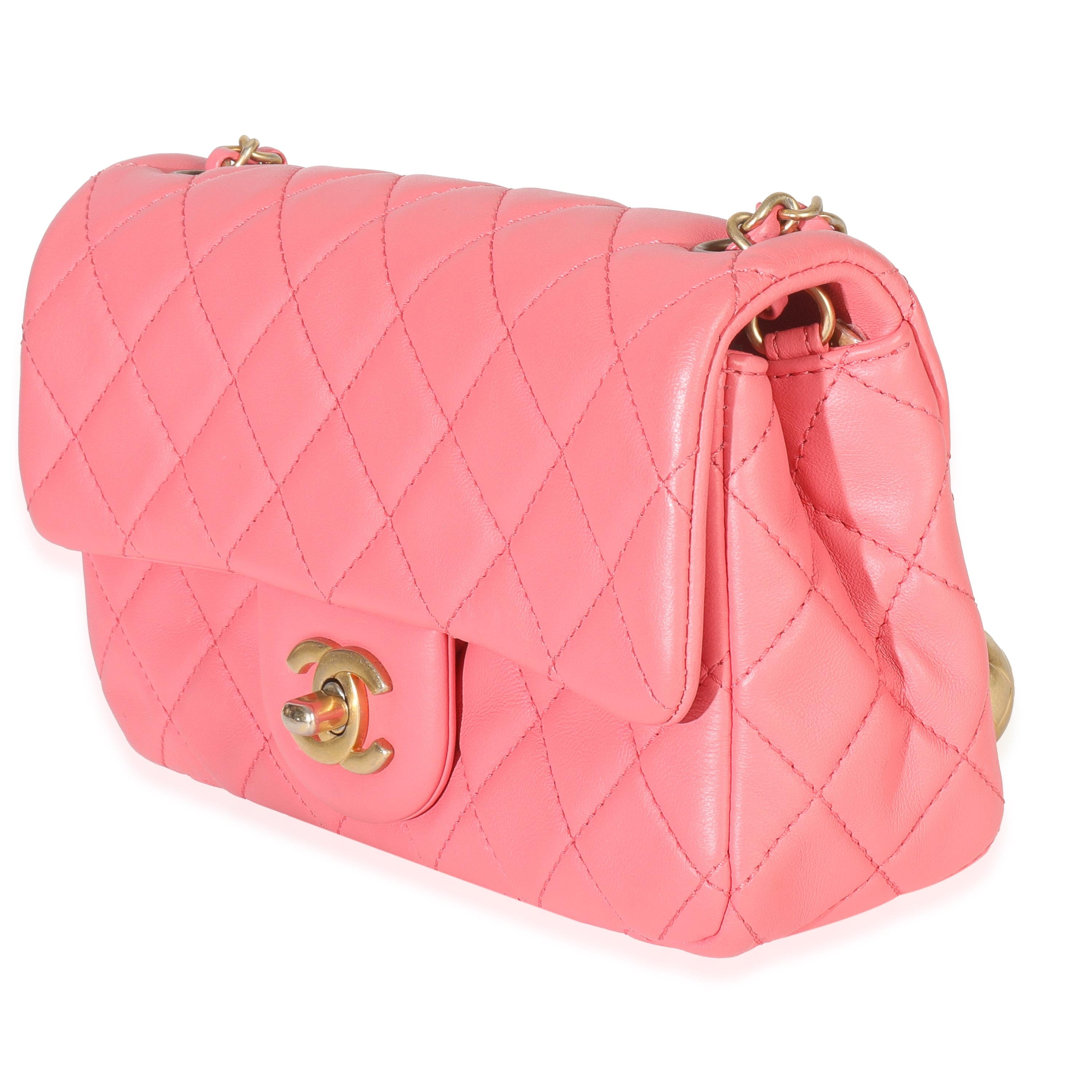 Chanel  Quilted Lambskin Pearl Crush Mini Rectangular Flap Bag