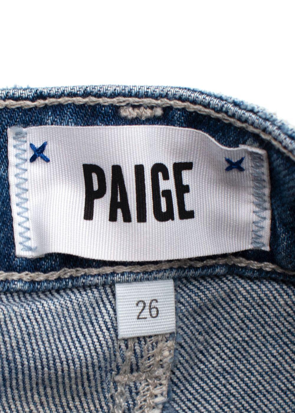 Paige Denim Distressed Hem Blue Jeans
