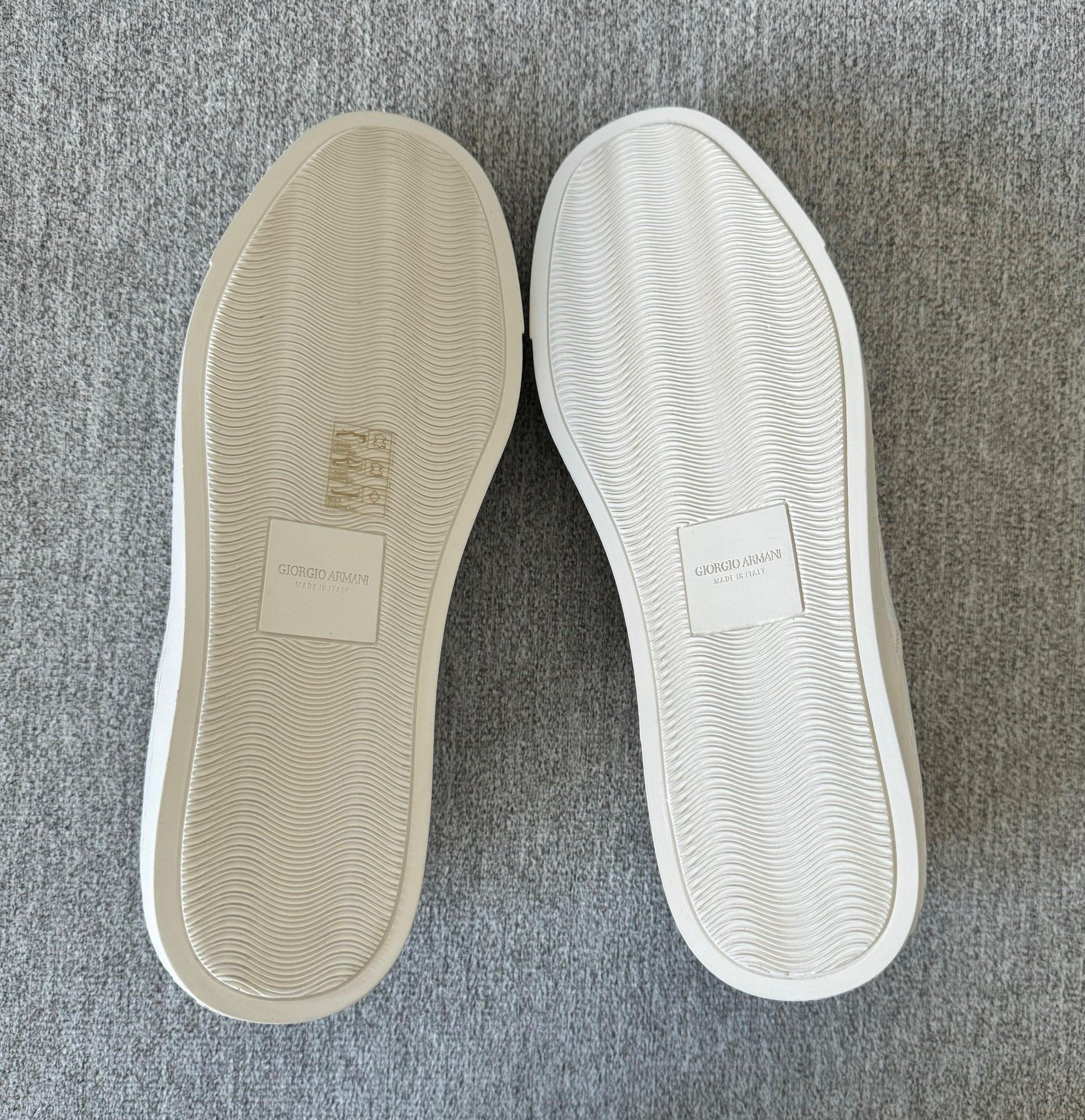 Giorgio Armani White Leather Sneakers