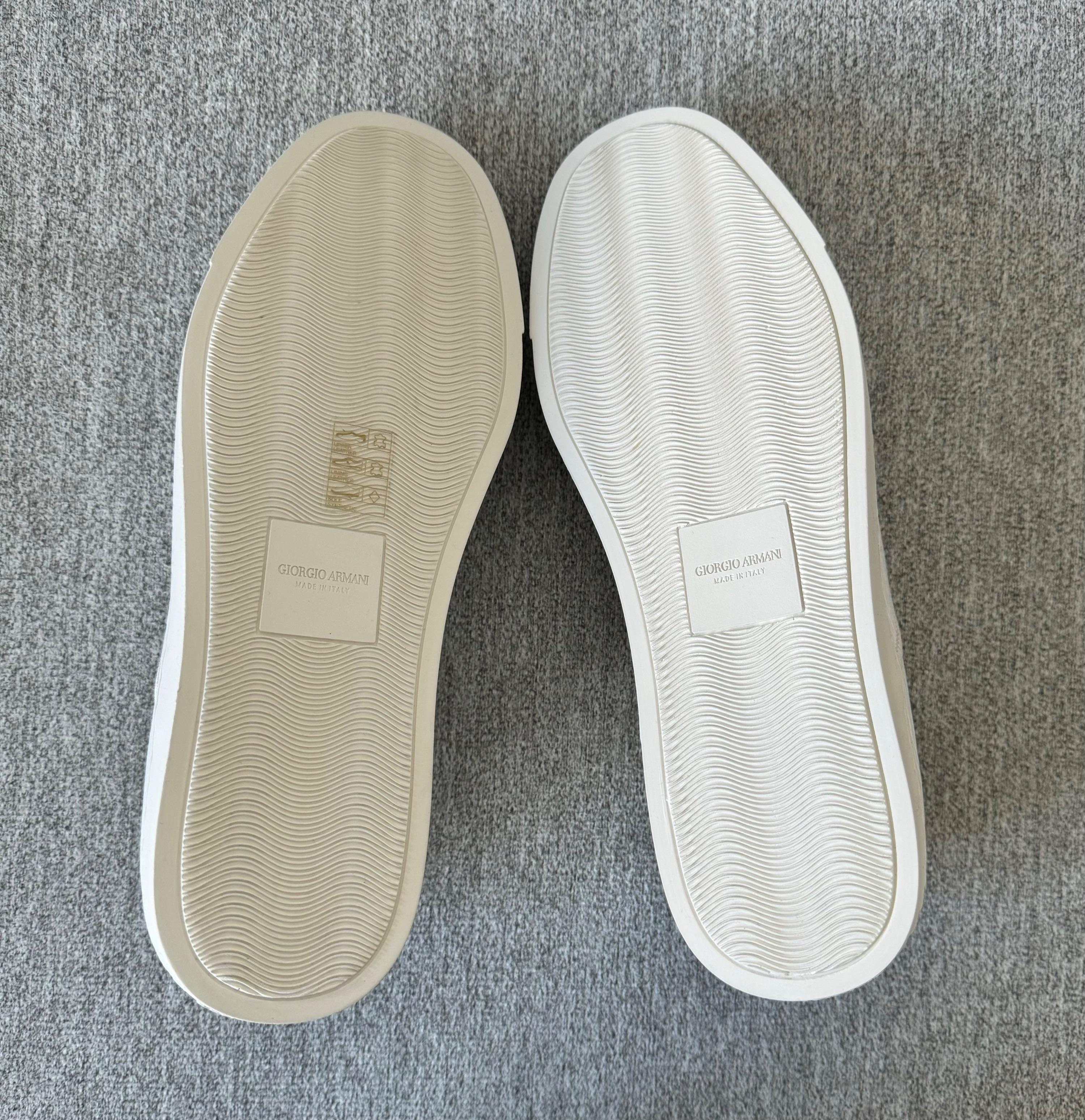 Giorgio Armani White Leather Sneakers