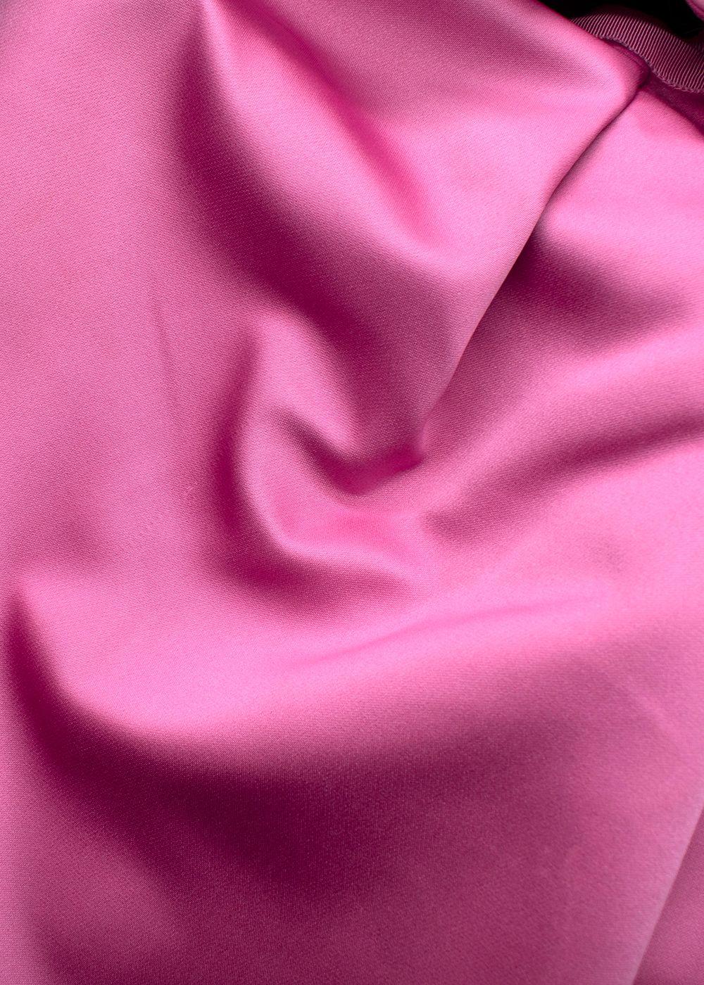 Lanvin Pink Satin Mini Dress with Train Detail