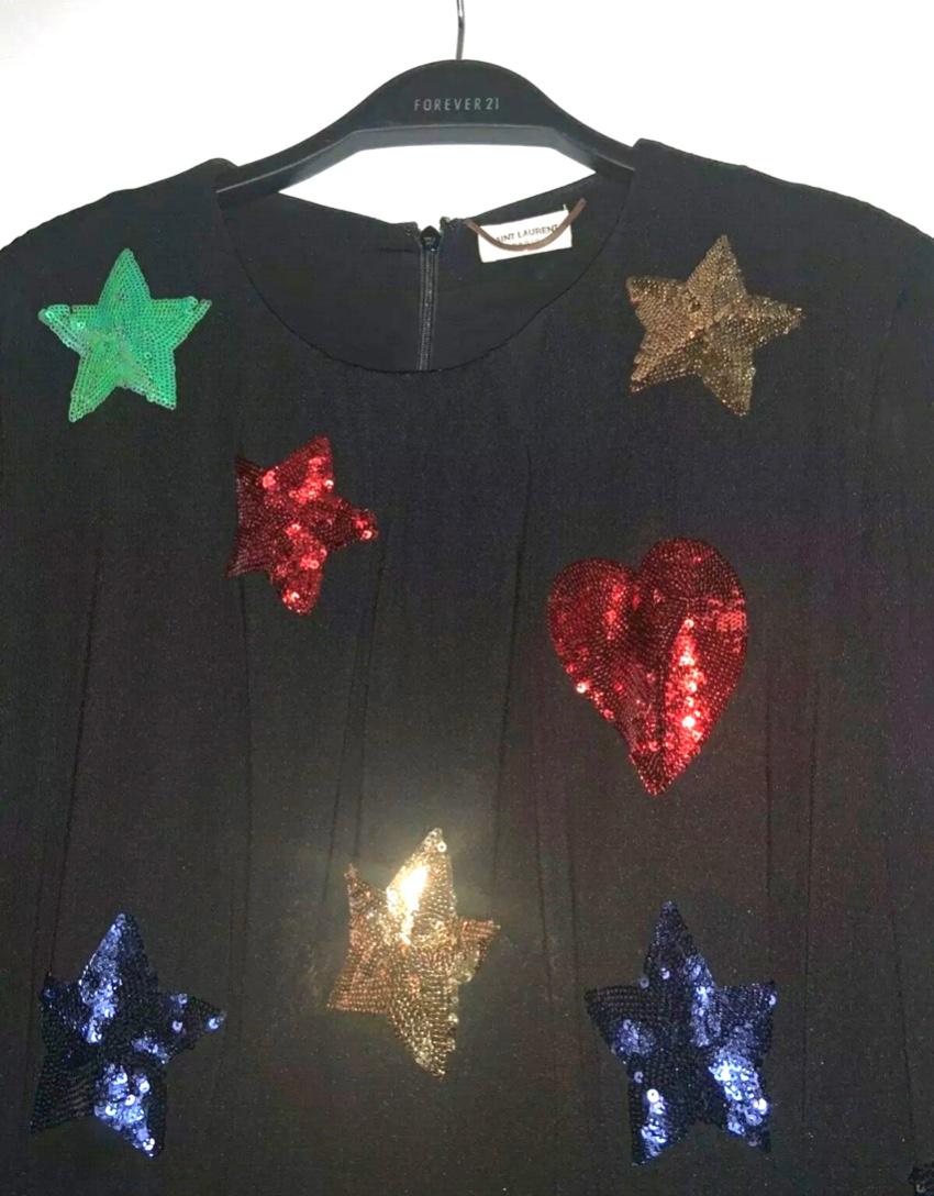 Saint Laurent Black Embroidered Runway Playsuit