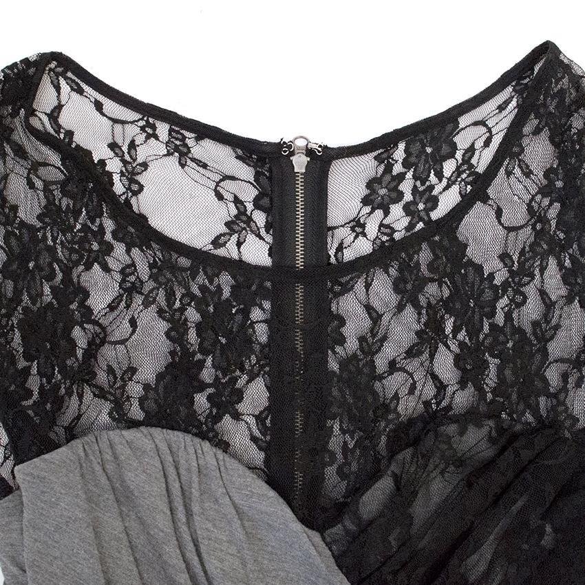 Tracy Reese Grey Jersey Dress with Black Lace